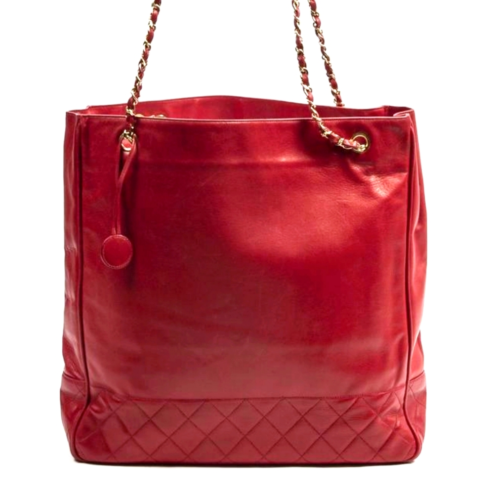Large red Chanel shopping tote, shoulder bag. **Accepting Reasonable offers